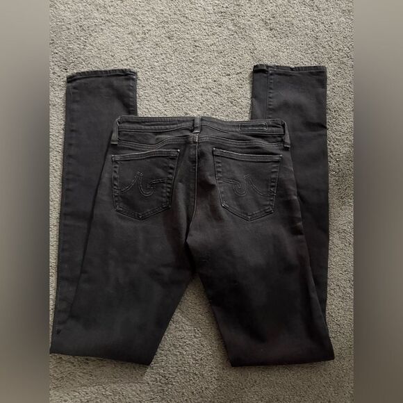 Ag Adriano Goldschmid Premium Skinny Jeans Distressed Black Size 26 T - Picture 8 of 8